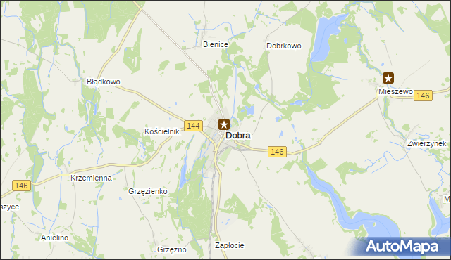 mapa Dobra powiat łobeski, Dobra powiat łobeski na mapie Targeo