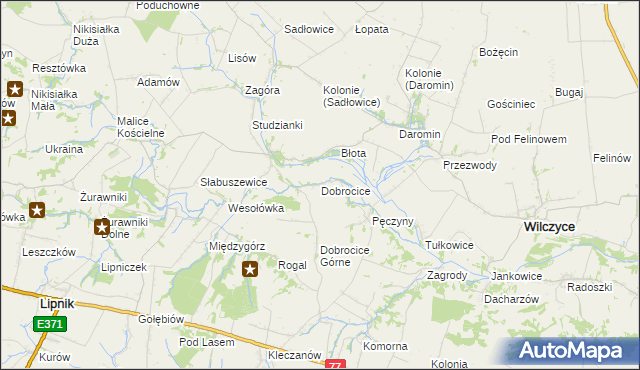 mapa Dobrocice, Dobrocice na mapie Targeo