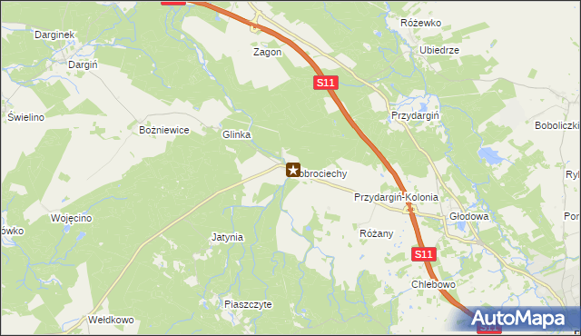 mapa Dobrociechy, Dobrociechy na mapie Targeo