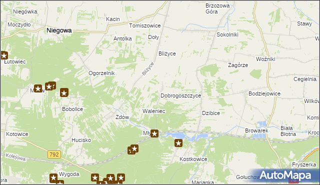 mapa Dobrogoszczyce, Dobrogoszczyce na mapie Targeo