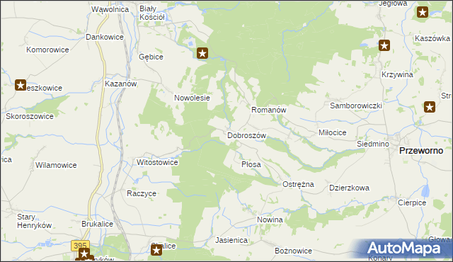 mapa Dobroszów gmina Przeworno, Dobroszów gmina Przeworno na mapie Targeo