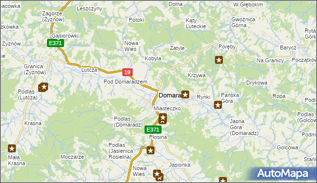 mapa Domaradz powiat brzozowski, Domaradz powiat brzozowski na mapie Targeo