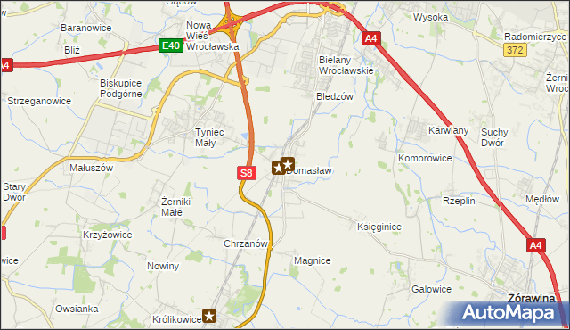 mapa Domasław, Domasław na mapie Targeo