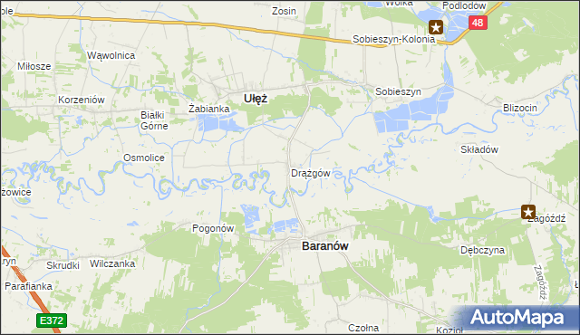 mapa Drążgów, Drążgów na mapie Targeo