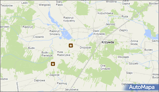 mapa Drożdżak, Drożdżak na mapie Targeo