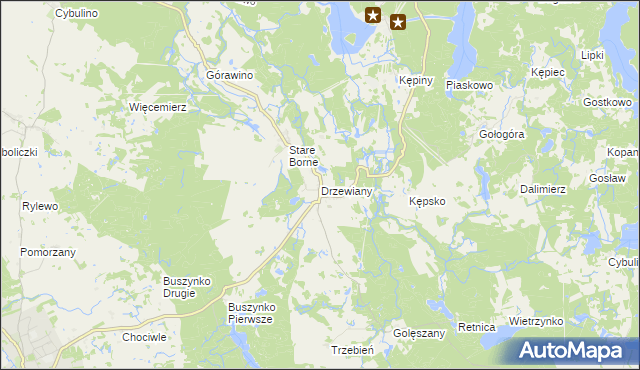 mapa Drzewiany, Drzewiany na mapie Targeo