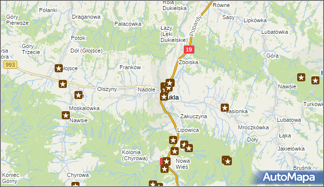 mapa Dukla, Dukla na mapie Targeo