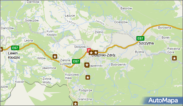 mapa Duszniki-Zdrój, Duszniki-Zdrój na mapie Targeo