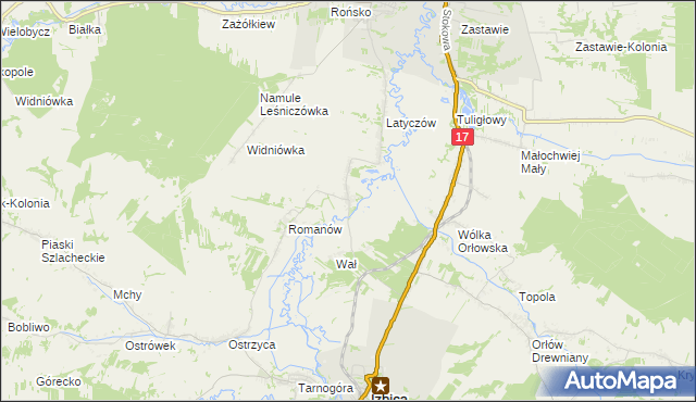 mapa Dworzyska gmina Izbica, Dworzyska gmina Izbica na mapie Targeo