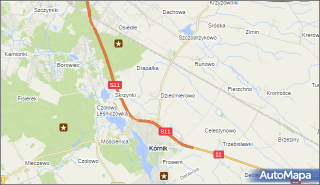 mapa Dziećmierowo, Dziećmierowo na mapie Targeo