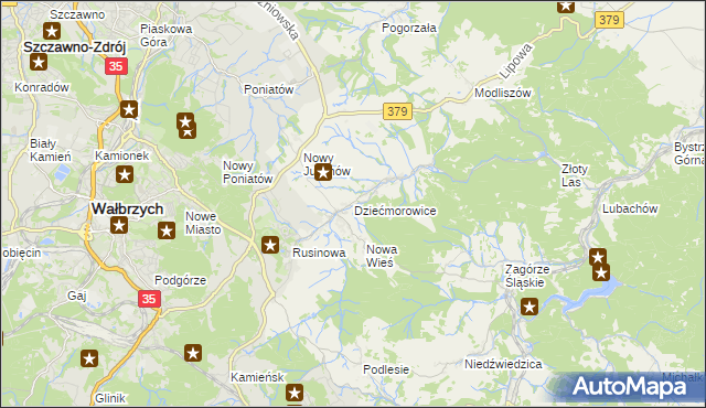 mapa Dziećmorowice, Dziećmorowice na mapie Targeo