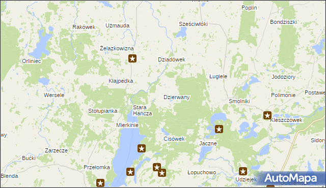 mapa Dzierwany, Dzierwany na mapie Targeo