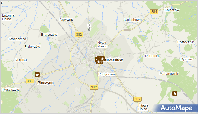 mapa Dzierżoniów, Dzierżoniów na mapie Targeo
