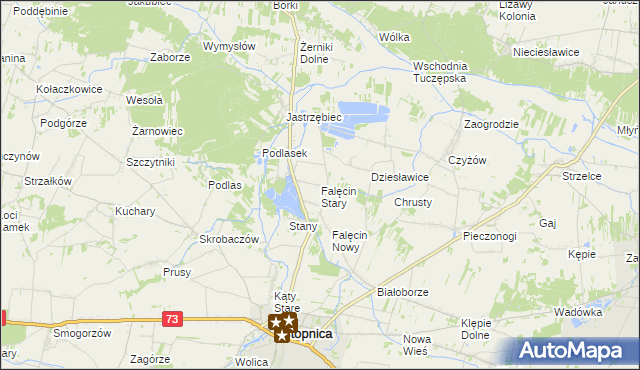 mapa Falęcin Stary, Falęcin Stary na mapie Targeo