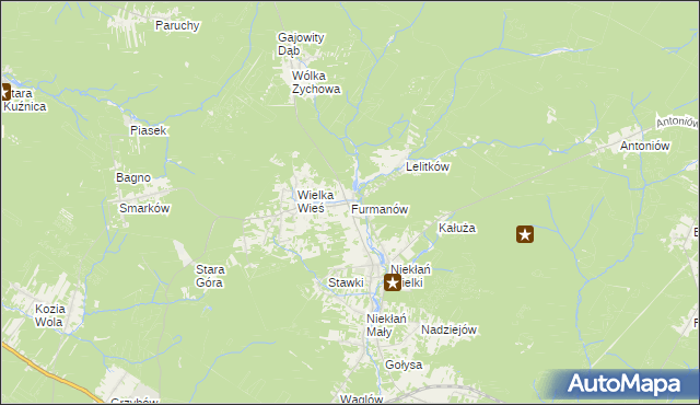 mapa Furmanów, Furmanów na mapie Targeo