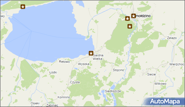 mapa Gardna Wielka, Gardna Wielka na mapie Targeo