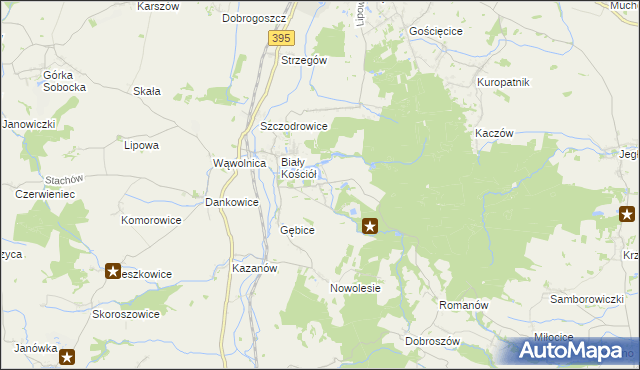 mapa Gębczyce, Gębczyce na mapie Targeo