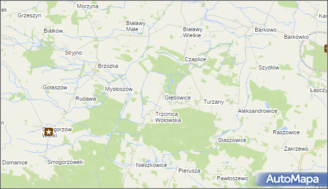 mapa Głębowice gmina Wińsko, Głębowice gmina Wińsko na mapie Targeo
