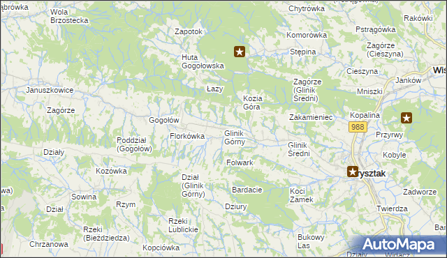 mapa Glinik Górny, Glinik Górny na mapie Targeo