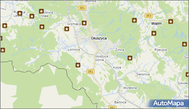 mapa Głuszyca Górna, Głuszyca Górna na mapie Targeo