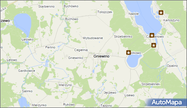 mapa Gniewino, Gniewino na mapie Targeo