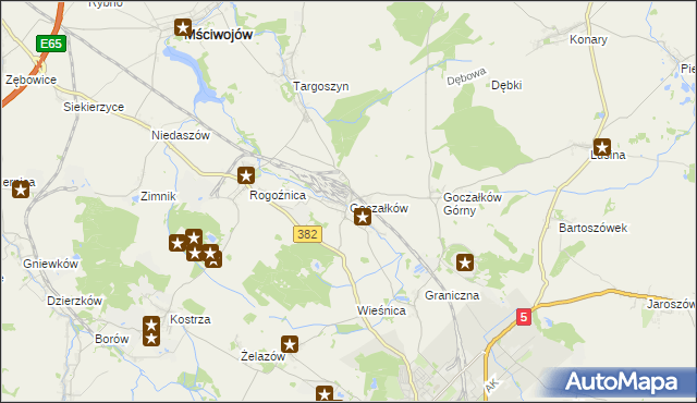 mapa Goczałków, Goczałków na mapie Targeo