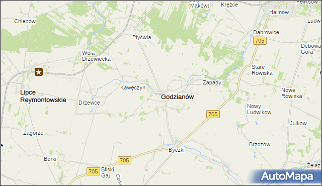 mapa Godzianów, Godzianów na mapie Targeo