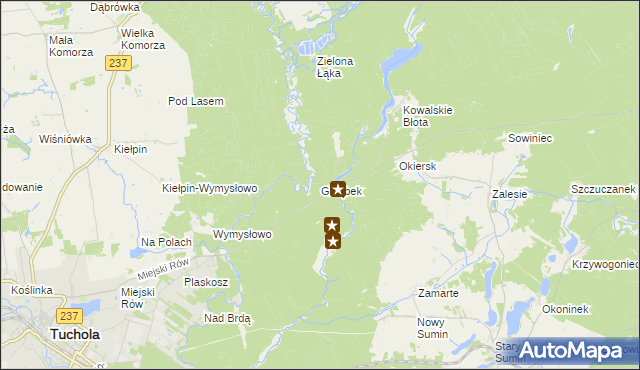 mapa Gołąbek gmina Cekcyn, Gołąbek gmina Cekcyn na mapie Targeo