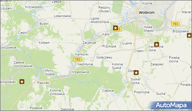 mapa Gołaczewy, Gołaczewy na mapie Targeo