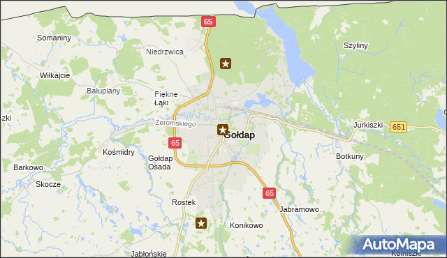 mapa Gołdap, Gołdap na mapie Targeo