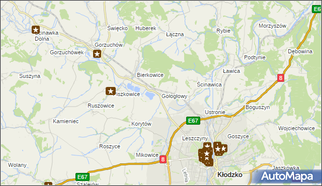 mapa Gołogłowy, Gołogłowy na mapie Targeo