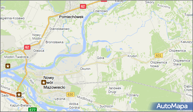 mapa Góra gmina Wieliszew, Góra gmina Wieliszew na mapie Targeo
