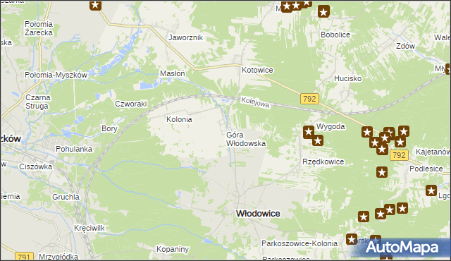 mapa Góra Włodowska, Góra Włodowska na mapie Targeo