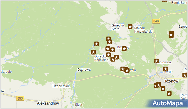 mapa Górecko Kościelne, Górecko Kościelne na mapie Targeo