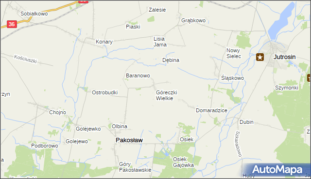 mapa Góreczki Wielkie, Góreczki Wielkie na mapie Targeo