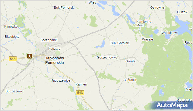 mapa Gorzechówko, Gorzechówko na mapie Targeo