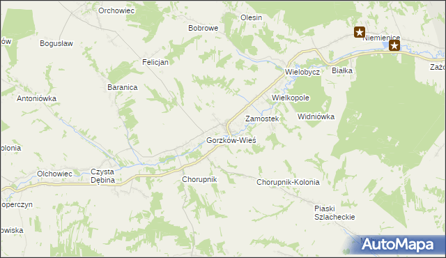mapa Gorzków-Osada, Gorzków-Osada na mapie Targeo