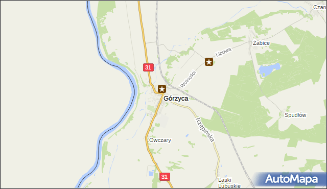 mapa Górzyca powiat słubicki, Górzyca powiat słubicki na mapie Targeo