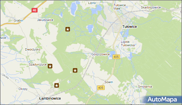 mapa Goszczowice, Goszczowice na mapie Targeo