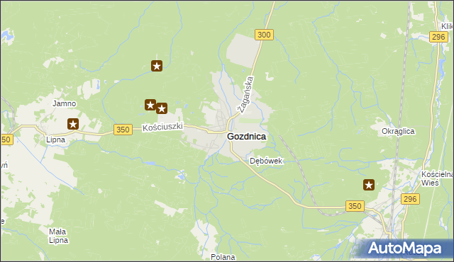 mapa Gozdnica powiat żagański, Gozdnica powiat żagański na mapie Targeo
