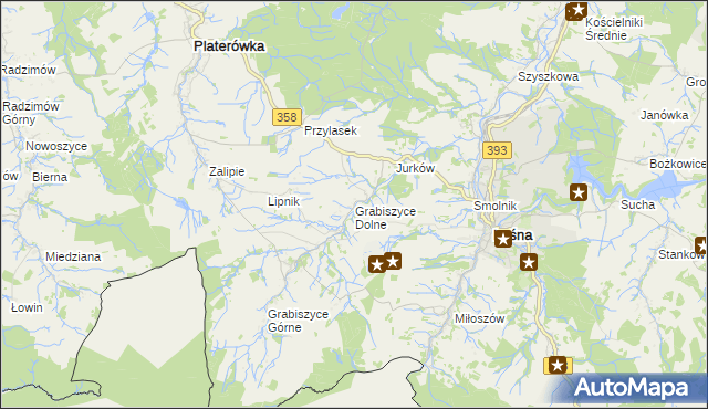 mapa Grabiszyce Dolne, Grabiszyce Dolne na mapie Targeo