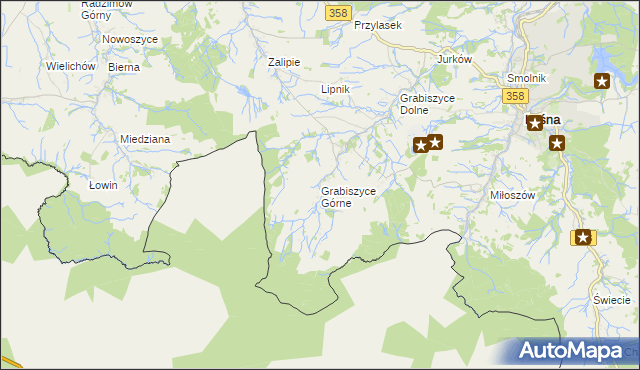 mapa Grabiszyce Górne, Grabiszyce Górne na mapie Targeo