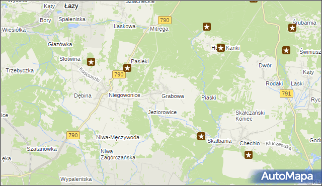 mapa Grabowa gmina Łazy, Grabowa gmina Łazy na mapie Targeo