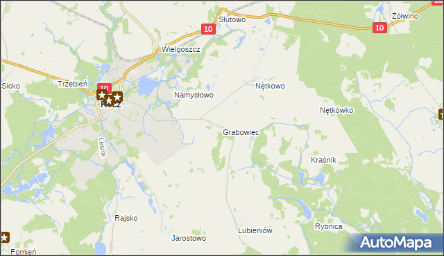 mapa Grabowiec gmina Recz, Grabowiec gmina Recz na mapie Targeo