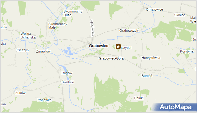 mapa Grabowiec-Góra, Grabowiec-Góra na mapie Targeo