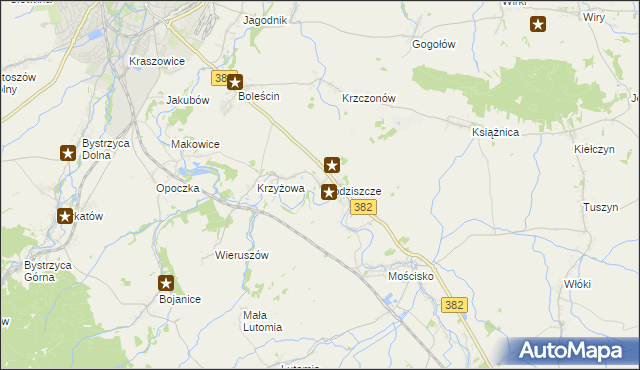 mapa Grodziszcze gmina Świdnica, Grodziszcze gmina Świdnica na mapie Targeo