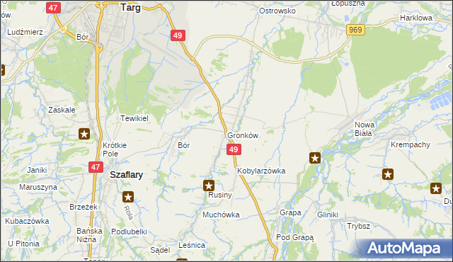 mapa Gronków, Gronków na mapie Targeo