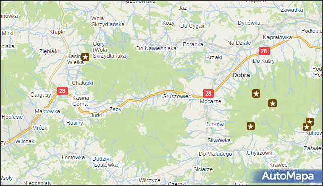 mapa Gruszowiec, Gruszowiec na mapie Targeo
