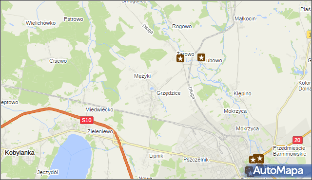 mapa Grzędzice, Grzędzice na mapie Targeo