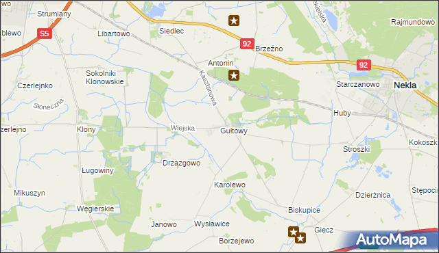 mapa Gułtowy, Gułtowy na mapie Targeo